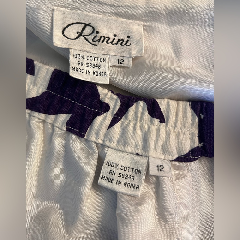 Vintage Rimini Purple and White sequined Skirt Suit Size 12 Fits 6-8 - Picture 10 of 16